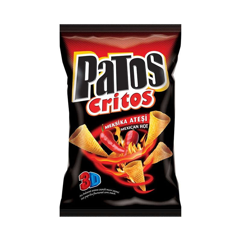 PATOS σνακ καλαμποκιού critos 3D πολύ καυτερά 100gr – Doğuş – Πατατάκια