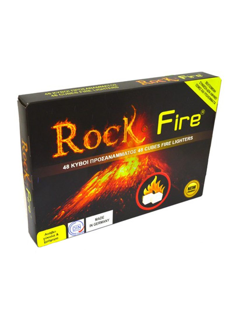 ROCK FIRE προσάναμμα τζακιού παραφίνης 48τεμ – Καύσιμες Ύλες