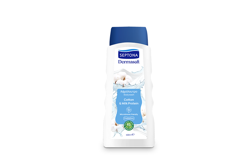 SEPTONA αφρόλουτρο dermasoft βαμβάκι και γάλα 400ml – Αφρόλουτρα