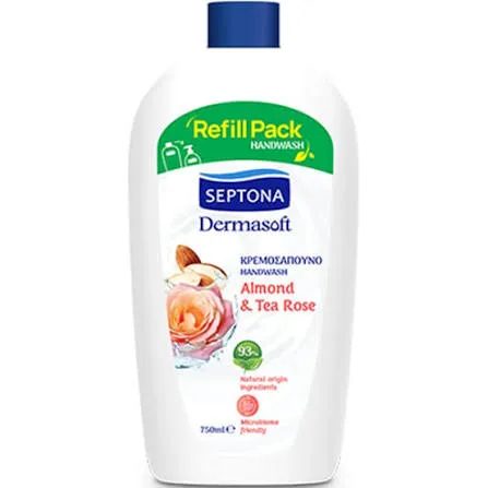 SEPTONA κρεμοσάπουνο dermasoft αμύγδαλο και τριαντάφυλλο 750ml – Προϊόντα Καθαρισμού Σώματος