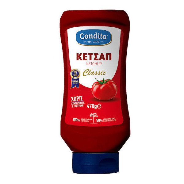 CONDITO ketchup top down χωρίς γλουτένη 470gr – Σάλτσες και Dressings