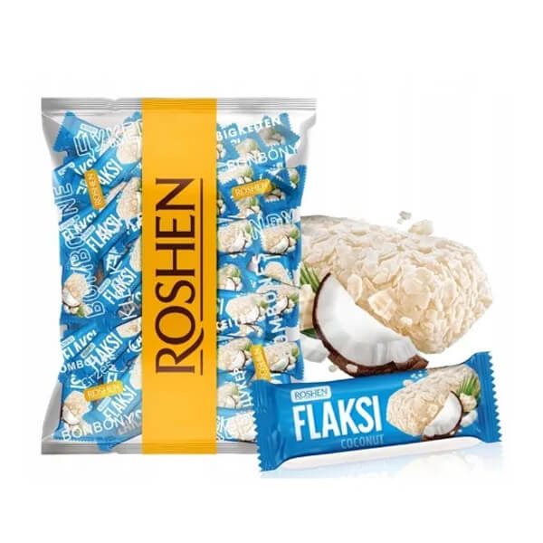 ROSHEN γκοφρετάκια flaksi με καρύδα 500gr – Σοκολάτες