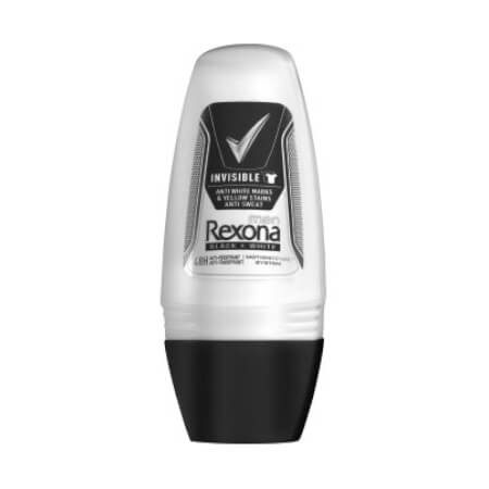 REXONA αποσμητικό σώματος roll-on men invisible black και white 50ml – Αποσμητικά