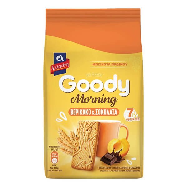 ΑΛΛΑΤΙΝΗ μπισκότα goody morning με βερίκοκο και σοκολάτα 160gr – Αλλατίνη