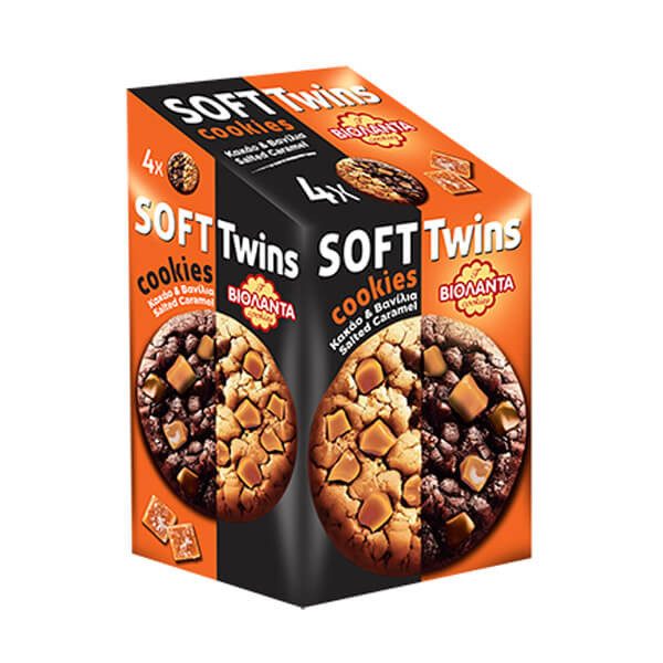 ΒΙΟΛΑΝΤΑ μπισκότα soft cookies twins κακάο και βανίλια με αλατισμένη καραμέλα 160gr – Βιολάντα