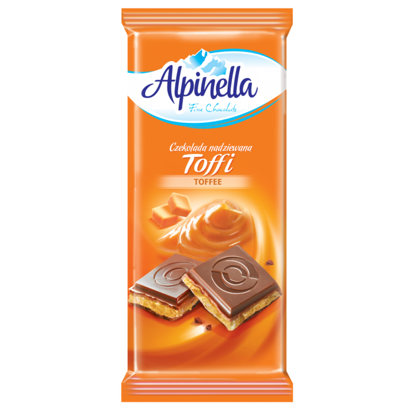 ALPINELLA σοκολάτα γάλακτος με γέμιση κρέμα καραμέλας 100gr – Σοκολάτες