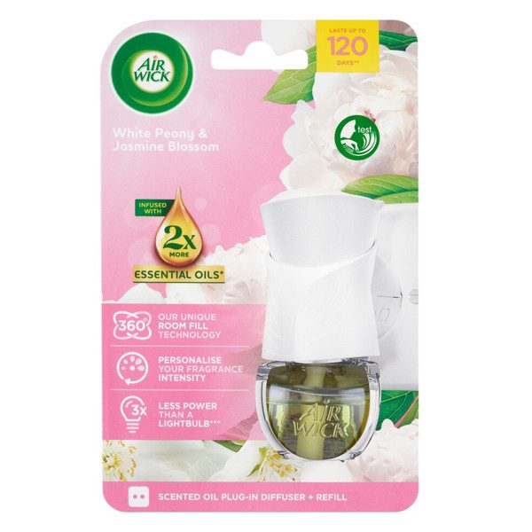 AIR WICK συσκευή ψεκασμού και ανταλλακτικό white peony και jasmine blossom 19ml – Αρωματικά Χώρου