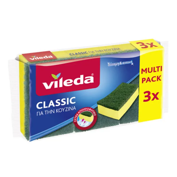 VILEDA σφουγγαράκι κουζίνας classic 3τεμ – Σφουγγάρια Κουζίνας