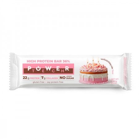 POWER TECH μπάρα πρωτεϊνης βανίλια birthday cake 60gr – Μπάρες Πρωτεΐνης
