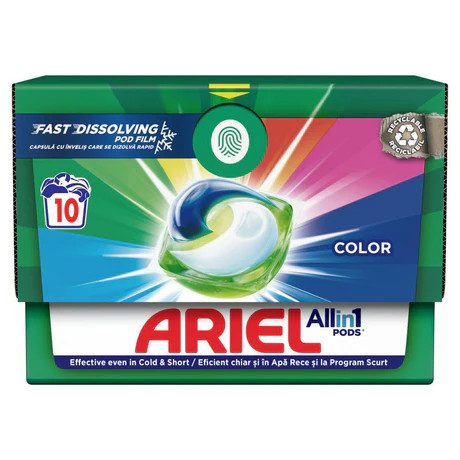 ARIEL κάψουλες πλυντηρίου ρούχων All in 1 Colour 10τεμ – Απορρυπαντικά Ρούχων
