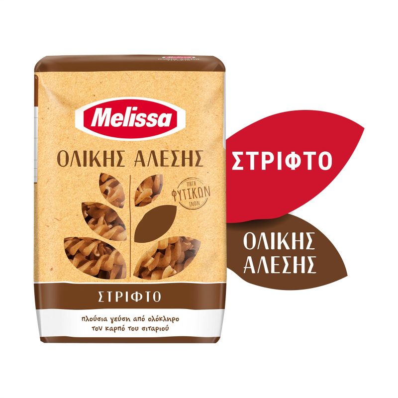 MELISSA ζυμαρικά στριφτό ολικής αλέσεως 500gr