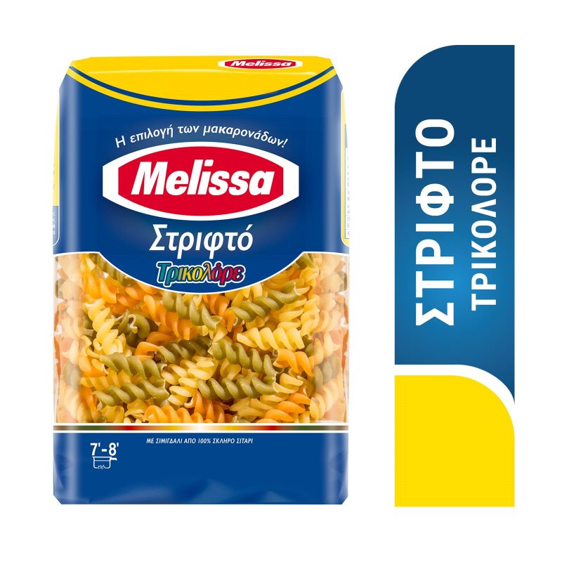 MELISSA ζυμαρικά στριφτό τρικολόρε 500gr
