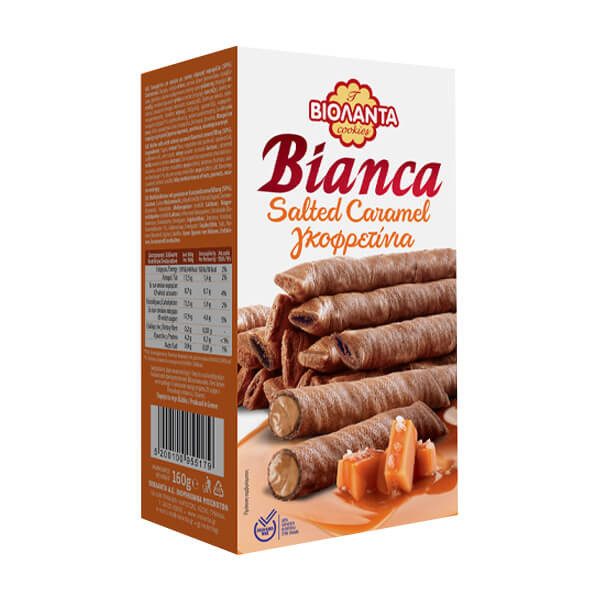 ΒΙΟΛΑΝΤΑ γκοφρετίνια bianca με κρέμα αλμυρής καραμέλας 160gr – Βιολάντα – Μπισκότα