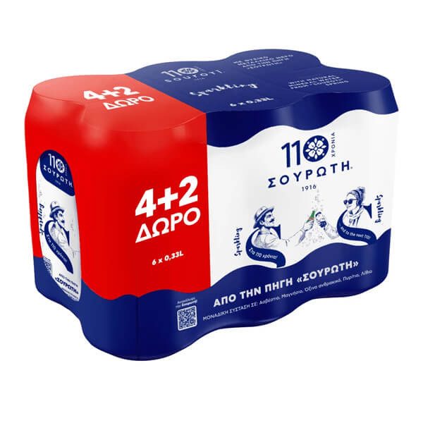 ΣΟΥΡΩΤΗ αναψυκτικό σόδα 6x330ml – Σουρωτή – Εμφιαλωμένα Νερά