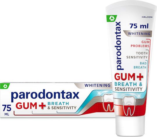 PARODONTAX οδοντόκρεμα gum breath και sensitivity whitening 75ml – Οδοντόκρεμες