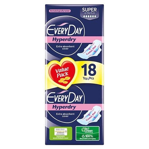 EVERY DAY σερβιέτες hyperdry ultra plus super 18τεμ