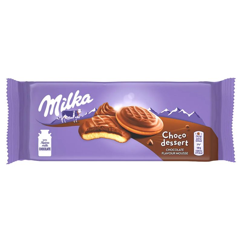MILKA μπισκότα choco jaffa με μους σοκολάτα 128gr