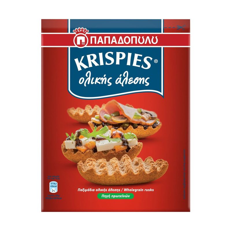 ΠΑΠΑΔΟΠΟΥΛΟΥ παξιμάδια krispies ολικής αλέσεως 200gr – Παπαδοπούλου – Αρτοσκευάσματα