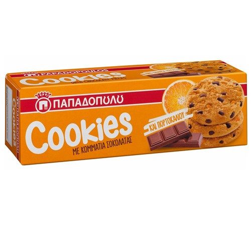 ΠΑΠΑΔΟΠΟΥΛΟΥ μπισκότα cookies με πορτοκάλι 180gr – Παπαδοπούλου