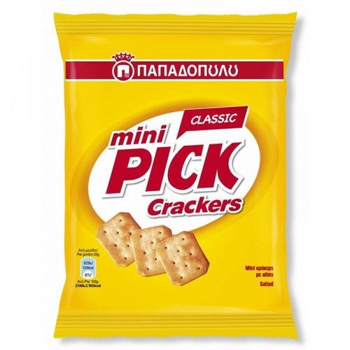 ΠΑΠΑΔΟΠΟΥΛΟΥ κράκερ mini pick crackers κλασικά vegan 70gr – Παπαδοπούλου – Αλμυρά Snacks