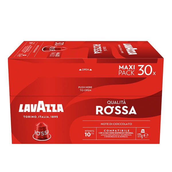 LAVAZZA καφές espresso Qualita Rossa σε κάψουλες συμβατές με μηχανές Nespresso 30τεμ – Κάψουλες Καφέ και Ροφημάτων