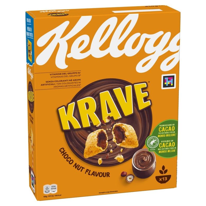 KELLOGG'S δημητριακά krave choco nut 410gr