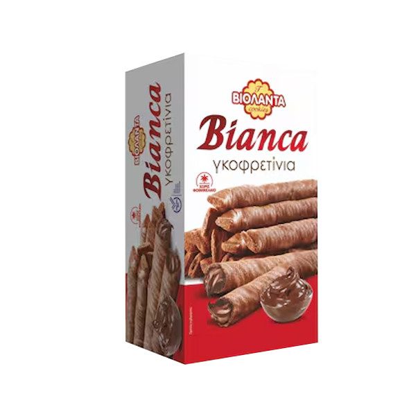 ΒΙΟΛΑΝΤΑ γκοφρετίνια bianca με κρέμα πραλίνας φουντουκιού 160gr – Βιολάντα – Μπισκότα