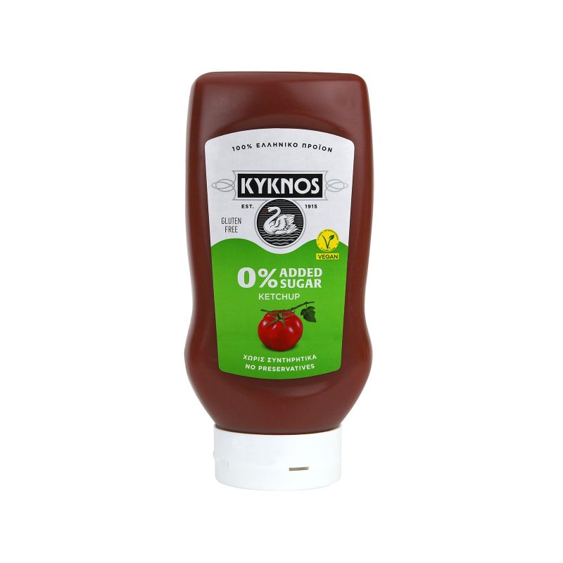 ΚΥΚΝΟΣ ketchup χωρίς προσθήκη ζάχαρης top down 560gr – Κύκνος – Σάλτσες και Dressings