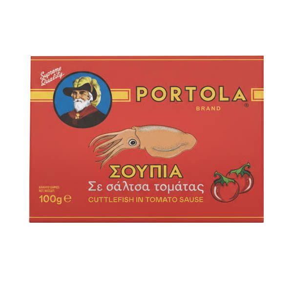 PORTOLA σουπιά σε σάλτσα τομάτας 100gr – Τρόφιμα Μακράς Συντήρησης