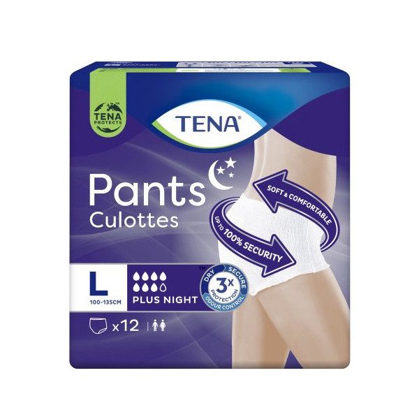TENA pants plus night πάνα βρακάκι ακράτειας large 12τεμ – Πάνες και Βρακάκια Ακράτειας