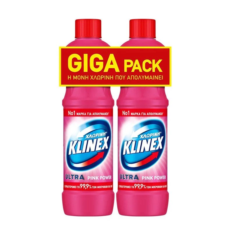 KLINEX χλωρίνη παχύρρευστη ροζ 2x750ml – Καθαριστικά Μπάνιου