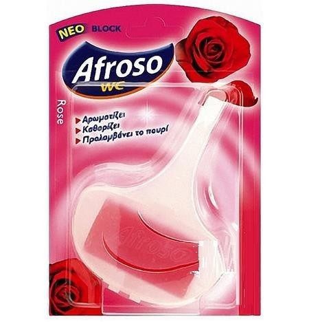 AFROSO μπλοκ τουαλέτας με άρωμα τριαντάφυλλο 40gr – Καθαριστικά Μπάνιου