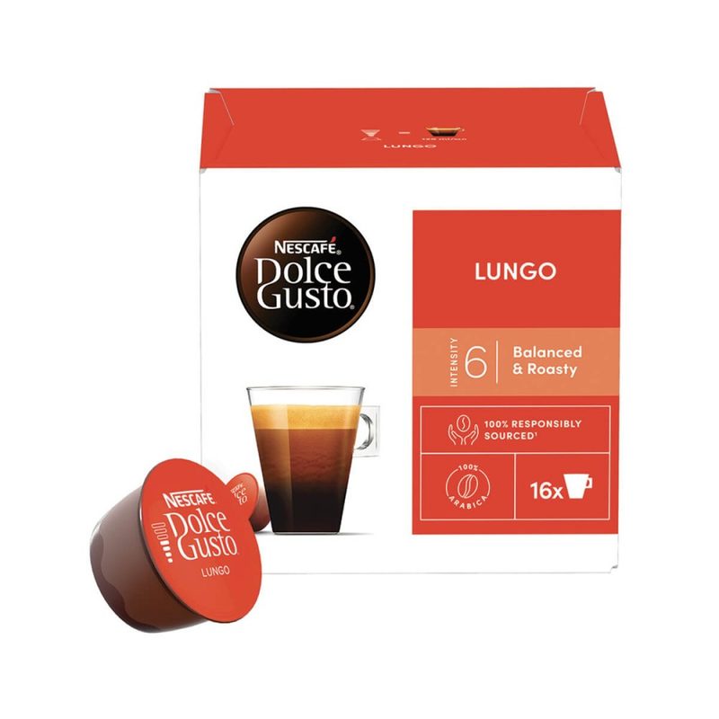 NESCAFE dolce gusto καφές espresso lungo σε κάψουλες συμβατές με μηχανή Nespresso 16τεμ – Κάψουλες Καφέ και Ροφημάτων