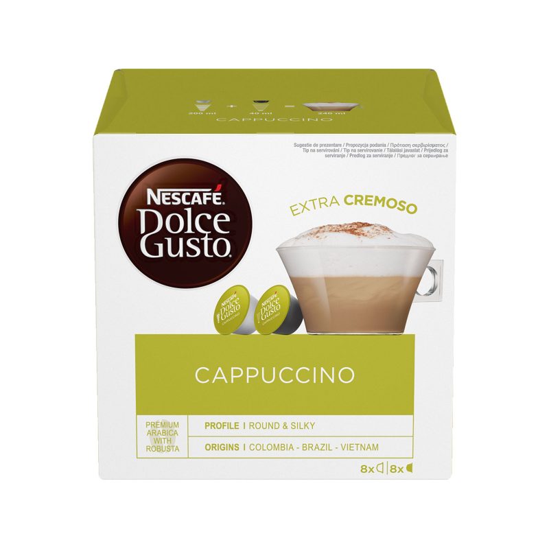 NESCAFE dolce gusto καφές espresso cappuccino σε κάψουλες συμβατές με μηχανή Nespresso 16τεμ – Κάψουλες Καφέ και Ροφημάτων