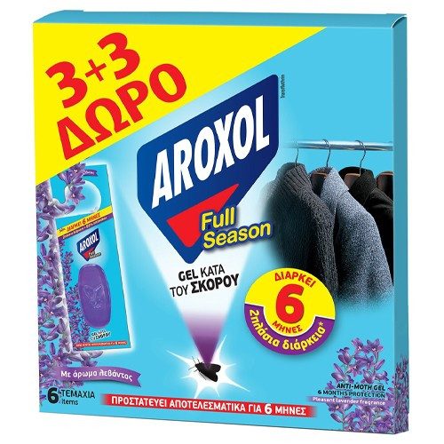 AROXOL σκοροκτόνο Full Season gel με άρωμα λεβάντας 6τεμ – Εντομοκτόνα και Εντομοαπωθητικά Χώρου
