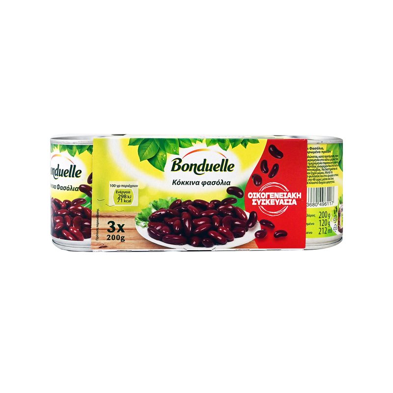 BONDUELLE κόκκινα φασόλια 3x200gr – Τρόφιμα Μακράς Συντήρησης