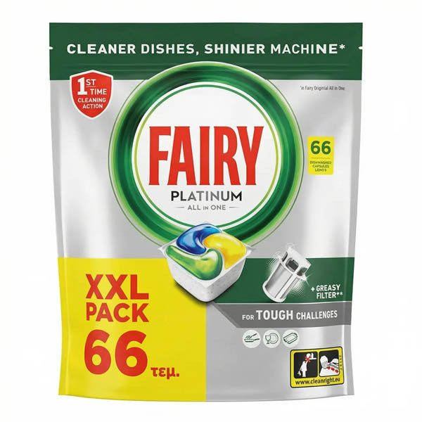 FAIRY CAPS PLATINUM 66τεμ. – Απορρυπαντικά Πλυντηρίου Πιάτων