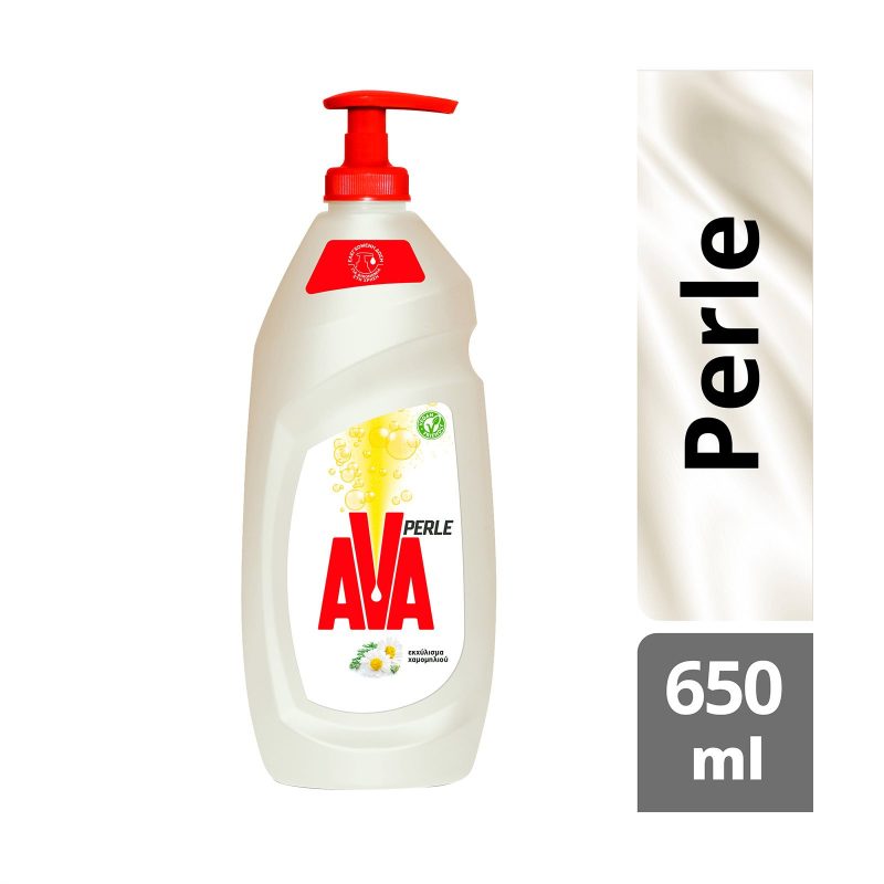 AVA Perle υγρό πιάτων με χαμομήλι με αντλία 650ml – Υγρά Πιάτων