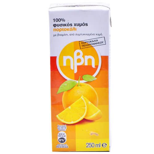 ΗΒΗ χυμός 100% φυσικός πορτοκάλι 250ml – Ήβη – Χυμοί