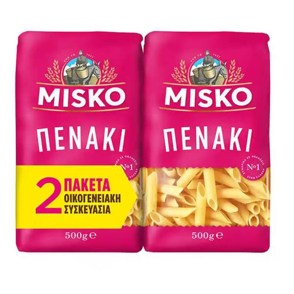 MISKO ζυμαρικά πενάκι 2x500gr