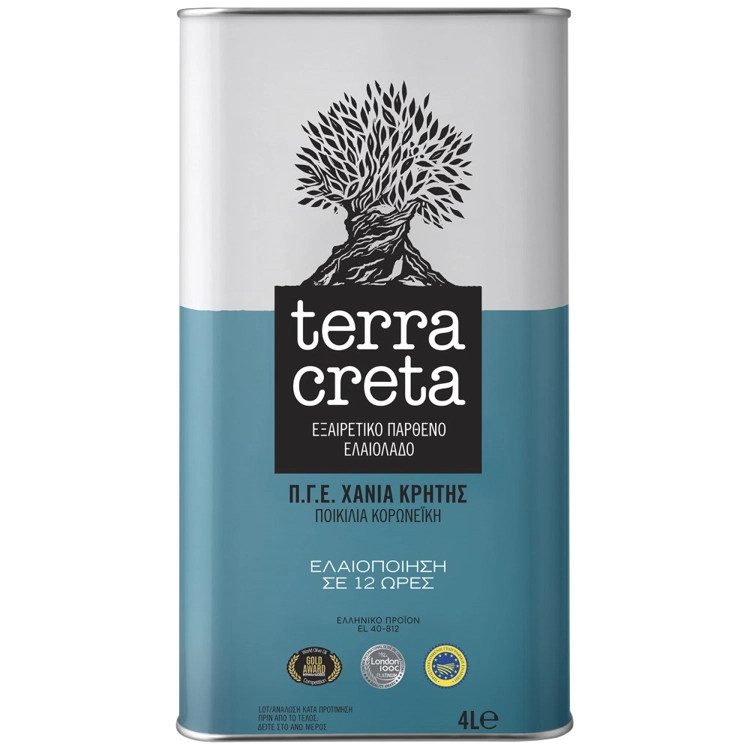 TERRA CRETA ελαιόλαδο εξαιρετικά παρθένο Χανίων 4lt