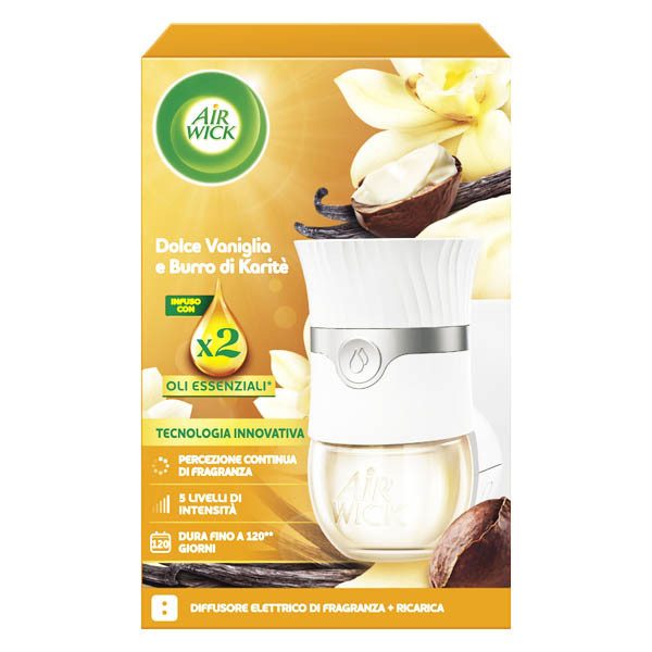 AIR WICK συσκευή ψεκασμού και ανταλλακτικό sweet vanilla και shea butter 19ml – Αρωματικά Χώρου