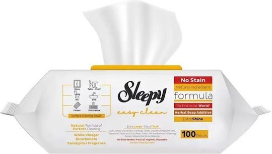 SLEEPY υγρά καθαριστικά μαντηλάκια με λευκό ξύδι 100τεμ – Καθαριστικά Επιφανειών