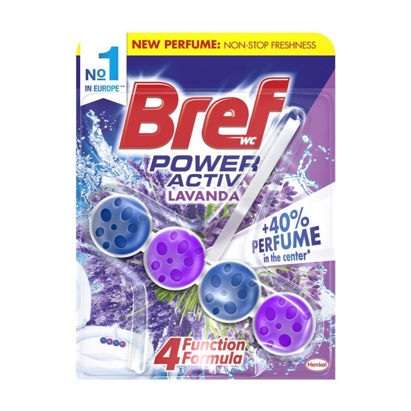 BREF μπλοκ WC Power Active Λεβάντα 50ml – Καθαριστικά Μπάνιου