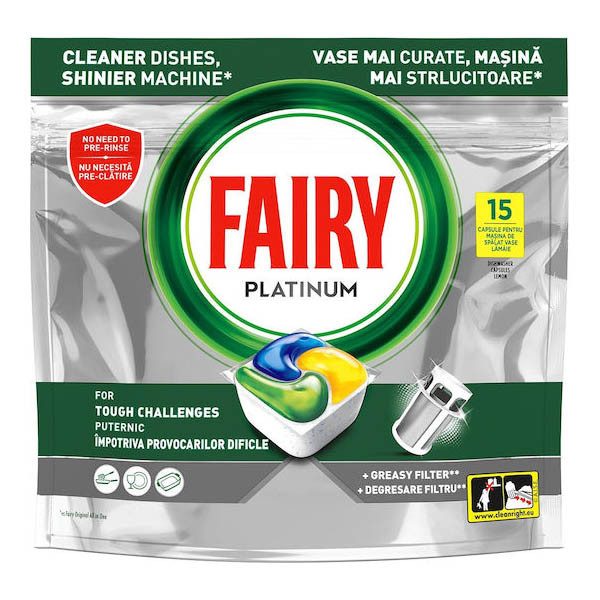 FAIRY CAPS PLATINUM 15τεμ. – Απορρυπαντικά Πλυντηρίου Πιάτων
