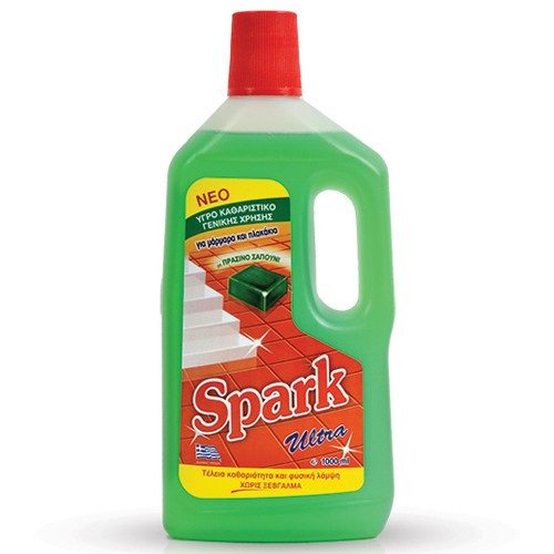 SPARK καθαριστικό πατώματος με πράσινο σαπούνι 1lt – Καθαριστικά Επιφανειών