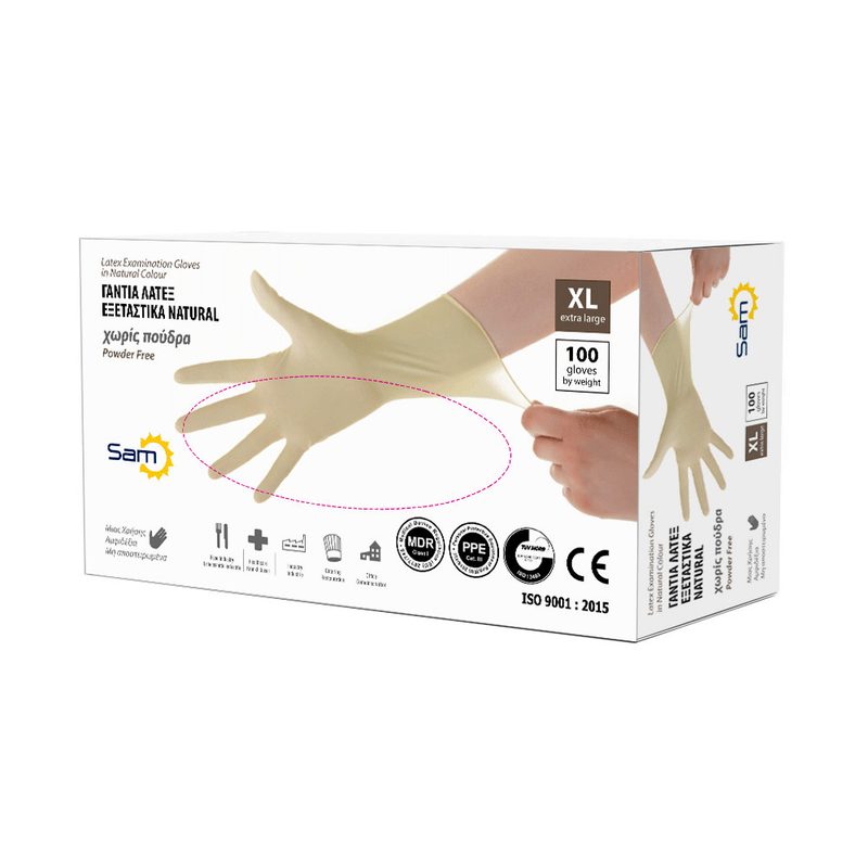 MOPATEX Sam γάντια latex ελαφρώς πουδραρισμένα small 100τεμ – Γάντια μιας Χρήσης