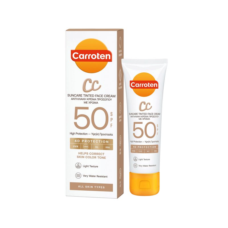CARROTEN αντιηλιακή κρέμα προσώπου CC με χρώμα spf50 50ml – Αντηλιακά