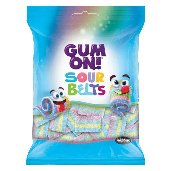 GUM ON 70gr - (SOUR BELTS) – Λάβδας – Καραμέλες, Γλειφιτζούρια και Τσίχλες