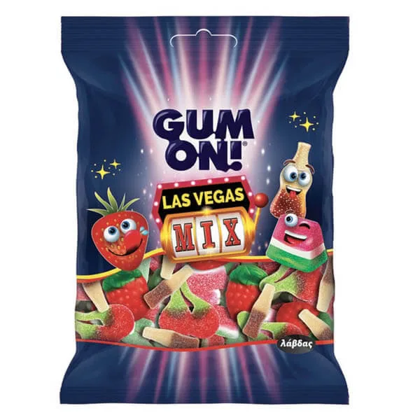 GUM ON 80gr - (LAS VEGAS MIX) – Λάβδας – Καραμέλες, Γλειφιτζούρια και Τσίχλες